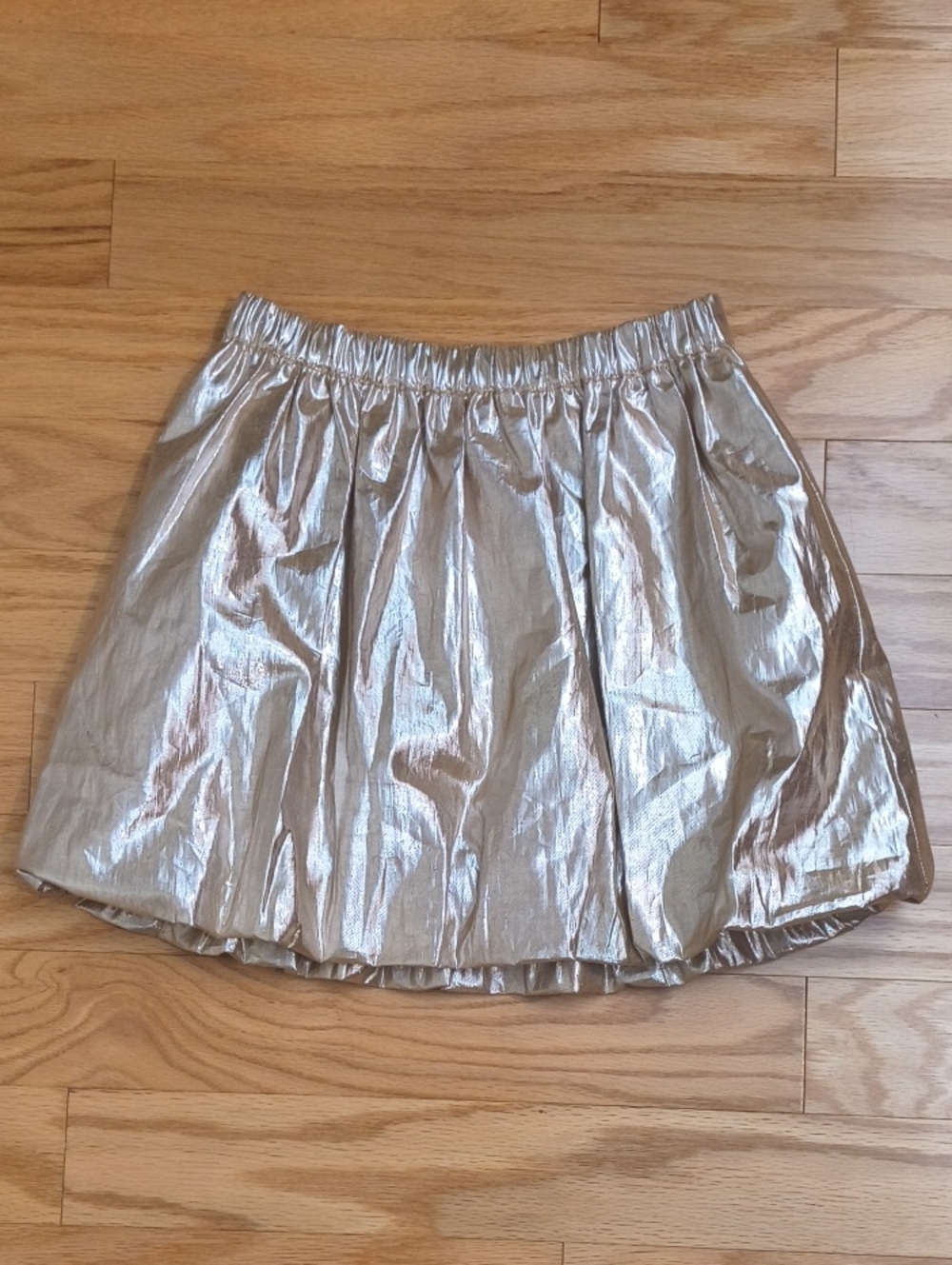Crewcuts Metallic Gold Elastic Waist Bubble Skirt Size 12 NWOT